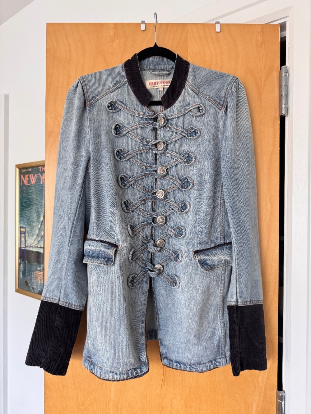 Free People Denim Military Jacket - M
